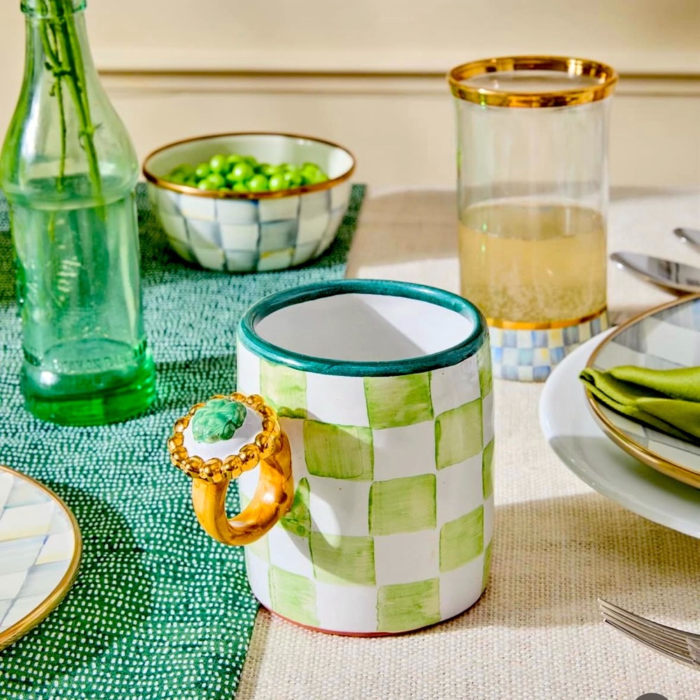 NEW: MacKenzie-Childs Lucky Ring Mug, March Collectors Series. Limited Edition 💚